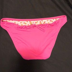 Betsey Johnson Pink Rose Bathing Suit Bottoms S